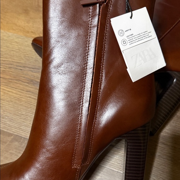 Zara NWT Brown Heeled Boots - Picture 14 of 15